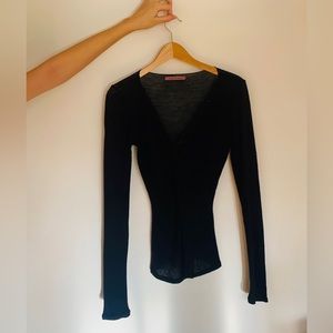 Black V-Neck Blouse